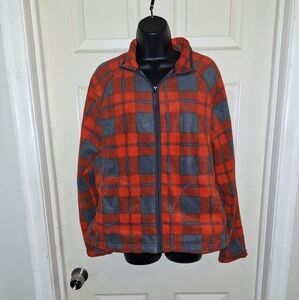 Merona flannel zip up shacket size large.